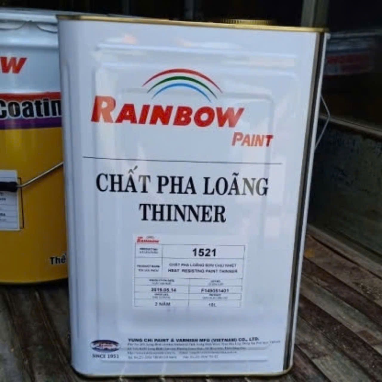 DUNG MÔI PHA SƠN CHỊU NHIỆT RAINBOW 1521 THÙNG 18 LÍT