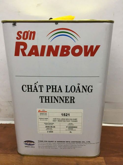 DUNG MÔI PHA SƠN CHỊU NHIỆT RAINBOW 1521 THÙNG 4 LÍT