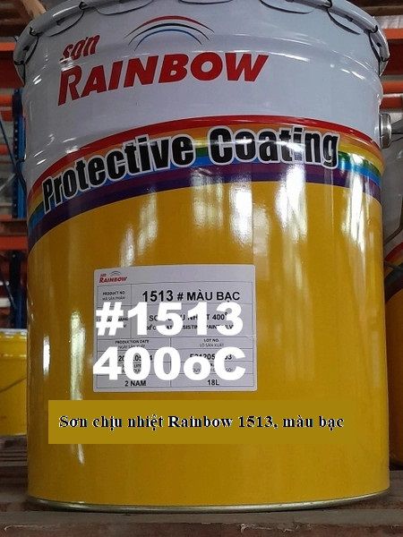 SƠN CHỊU NHIỆT 400℃ RAINBOW 1513, MÀU BẠC - THÙNG 18 LÍT