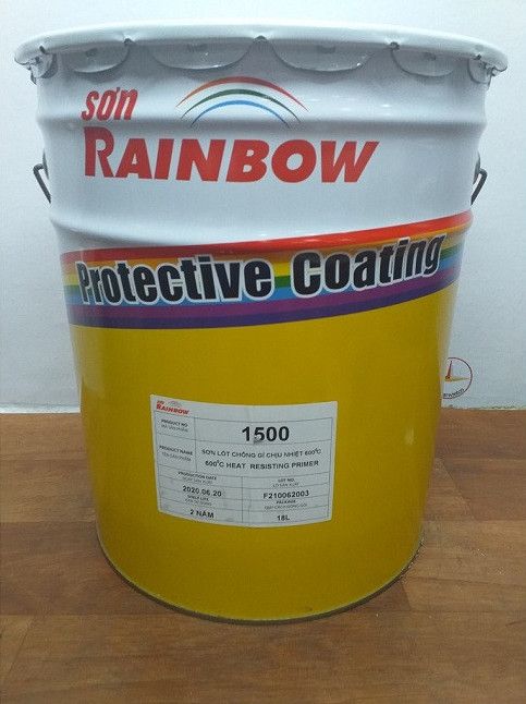 SƠN LÓT CHỐNG GỈ CHỊU NHIỆT 600℃ RAINBOW 1500 MÀU XÁM - THÙNG 4 LÍT